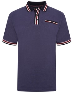 KAM Pique Polo Shirt Yarn Dye Collar Royal Blue 